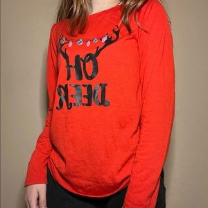 “oh deer” girls christmas pajama shirt